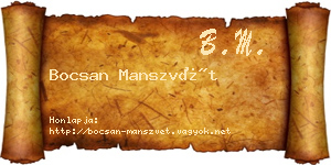 Bocsan Manszvét névjegykártya